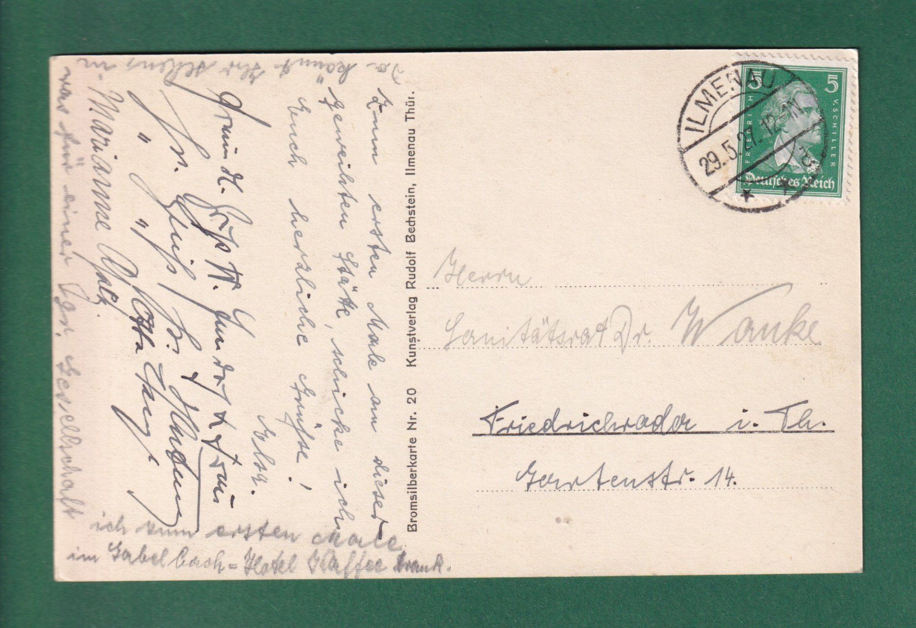Cartoline postali: ILMENAU - Goethehäuschen - 1927 – Usato da Pully venduto da nicecards-shop 1