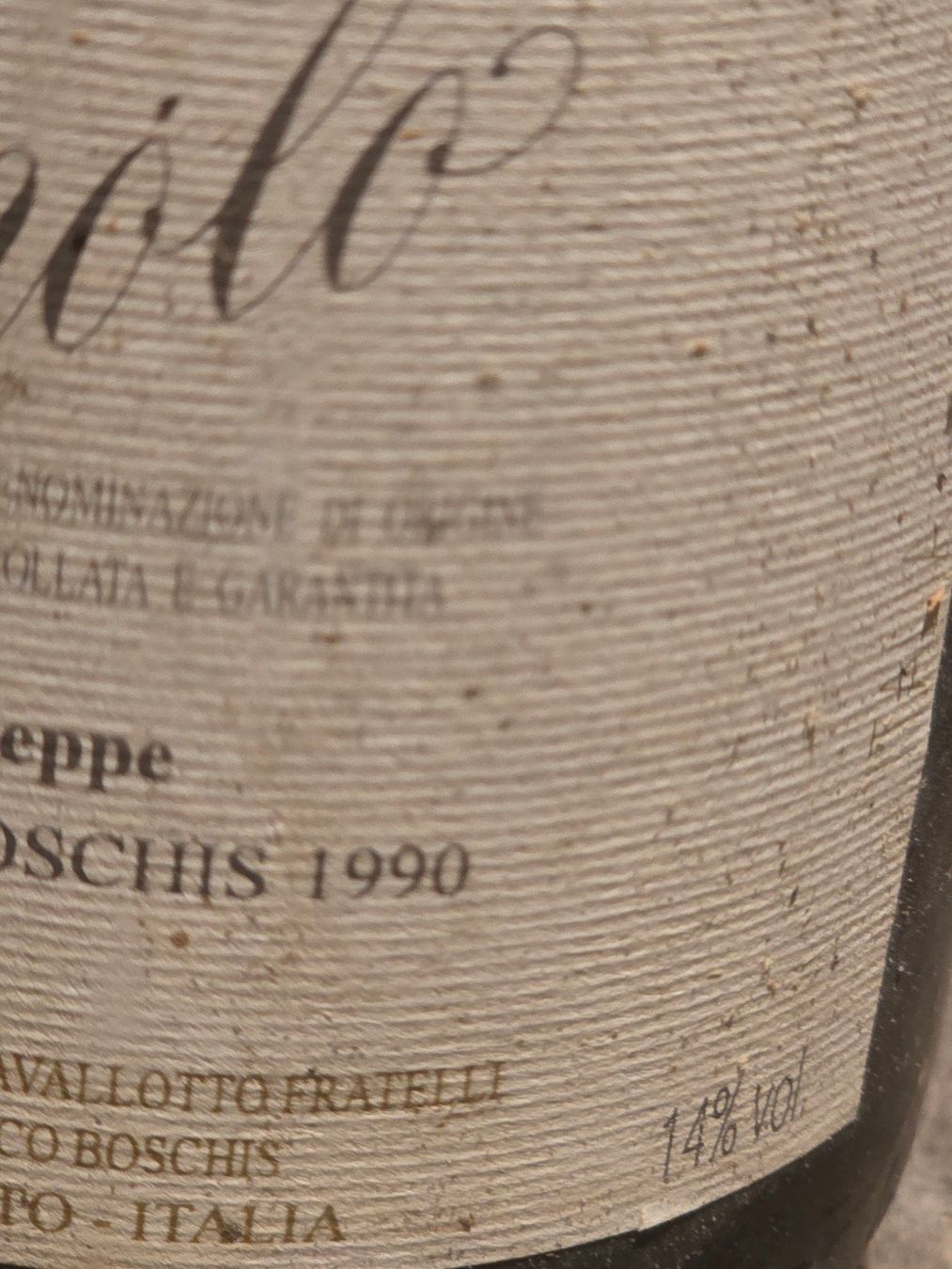 Vino: Barolo Cavalotto, Riserva, Bricco Boschis 1990 – Usato da Zollbrück venduto da hps55 1