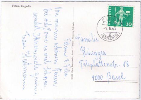 Cartoline postali: Ftan – Usato da Binningen venduto da Mountainrider 1