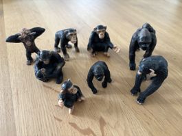 Schleich Schimpansen Familie (8 Figuren)