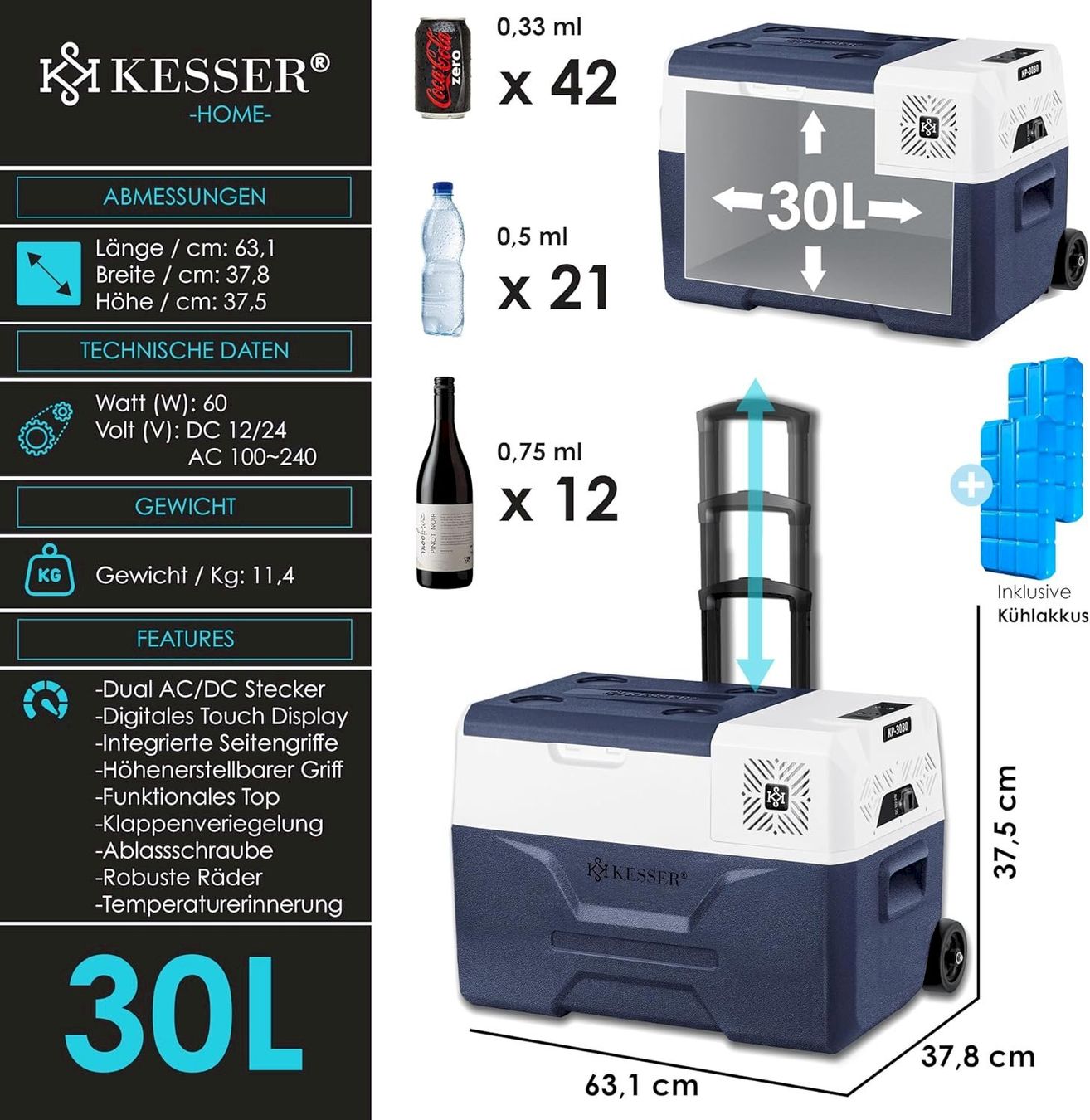 Mobicool Kühlschränke & Kühlen: Kompressor Kühlbox elektrisch 30L DC/AC – Neu und originalverpackt aus Bottighofen von zaap 6