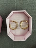 Swarovski Hoop Earrings Gold Crystal New Condition