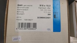 TUBTARA Blindnietmutter Stahl gelb verzinkt M8 X 18,5