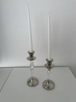 2x Kerzenständer, Silber (Chrom) & Acryl