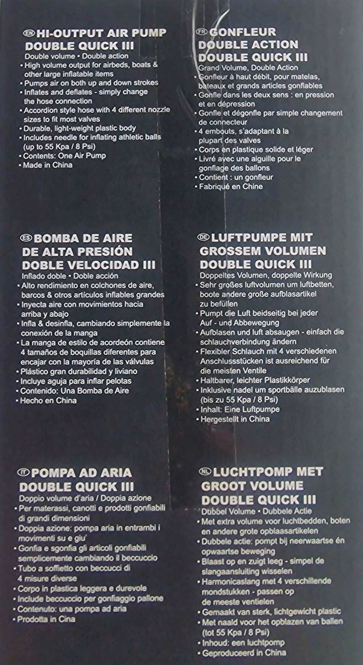 Pompes et pièces: Intex Double Quick III Luftpumpe  – Neuf avec emballage d'origine à Aesch (Neftenbach) par Lu_shopping 3