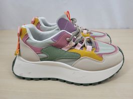 Baskets beige vert rose 39