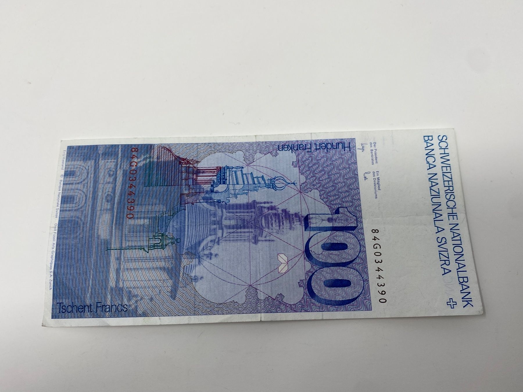Banknoten: Schweizer 100er-Note, alte Serie, Francesco Borromini, 100 – Gebraucht aus Ballwil von ClassicGallery 1