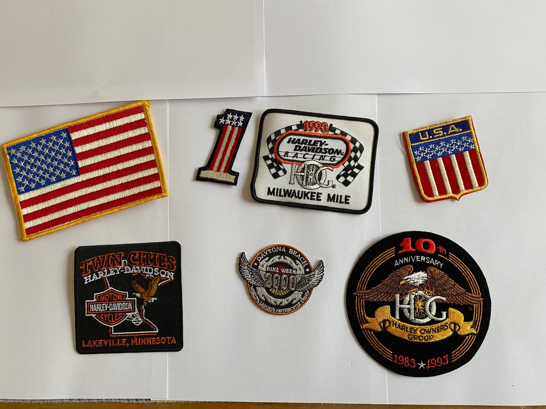 Harley-Davidson Toppe: Harley Davidson Patches Set, USA, Twin Cities, HOG. – Nuovo (secondo la descrizione) da Berg TG venduto da Electrolux23