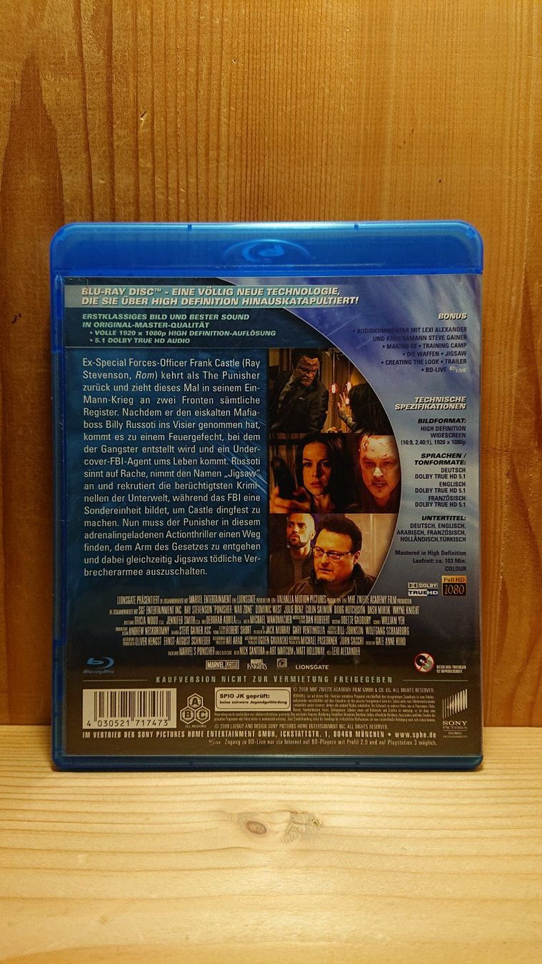 Tutti i DVDs: PUNISHER WAR ZONE Blu-Ray – Usato da Wilderswil venduto da Exebub 1