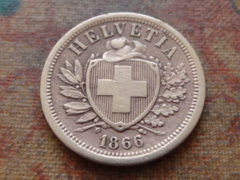 Tutti le monete: 2 Rp. 1866  (B) – Usato da Romanel-sur-Lausanne venduto da Swift13