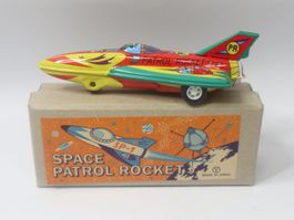 Blech Rakete Space Patrol Rocket made in Japan Friktion