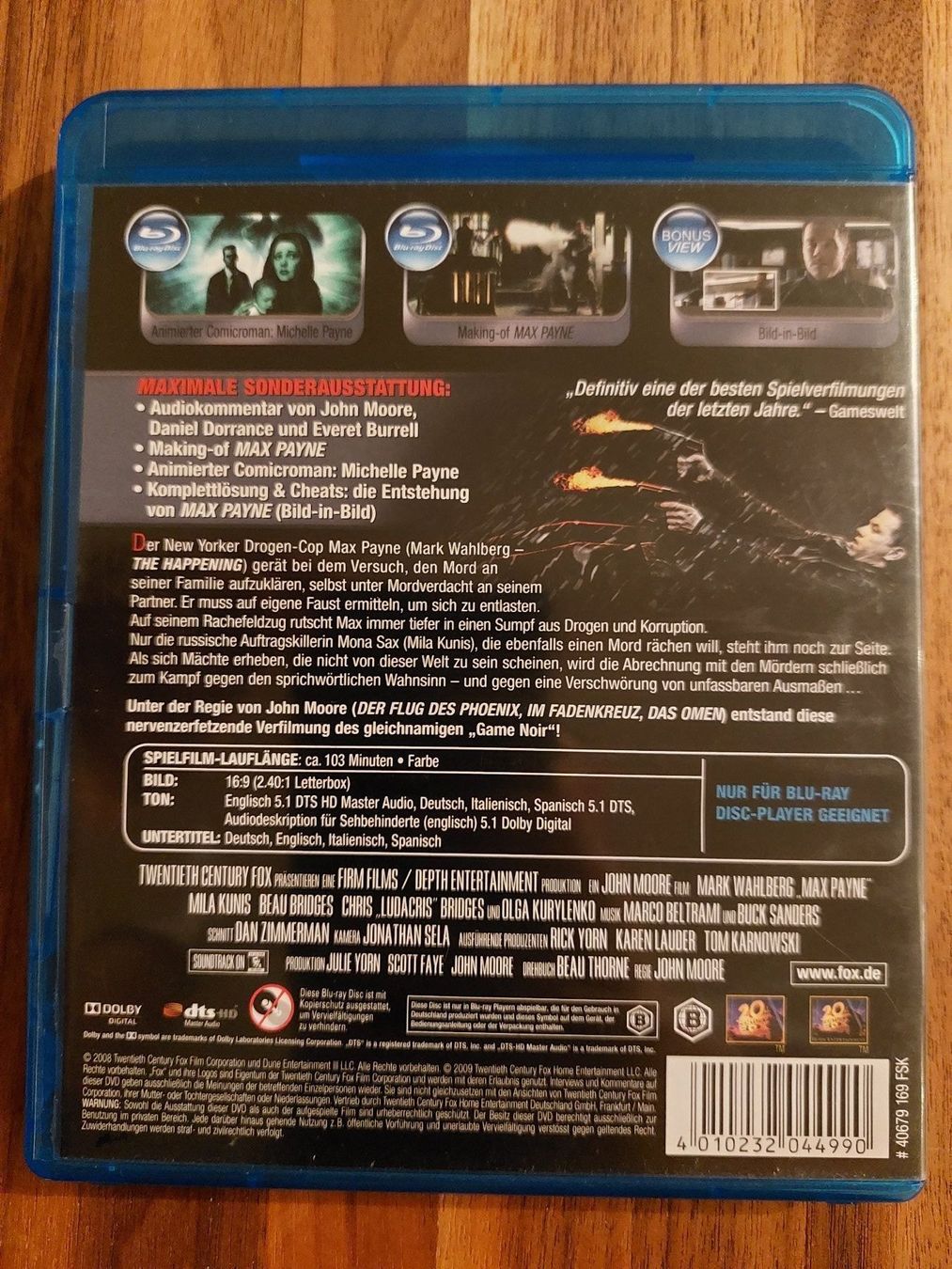 Alle DVDs: Blu Ray - Max Payne mit Mark Wahlberg – Gebraucht aus Rheinfelden von FilmAuktion 1