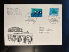 Schweiz 1965 ill.Brief Automobilpost Bahnhof Bern SZB
