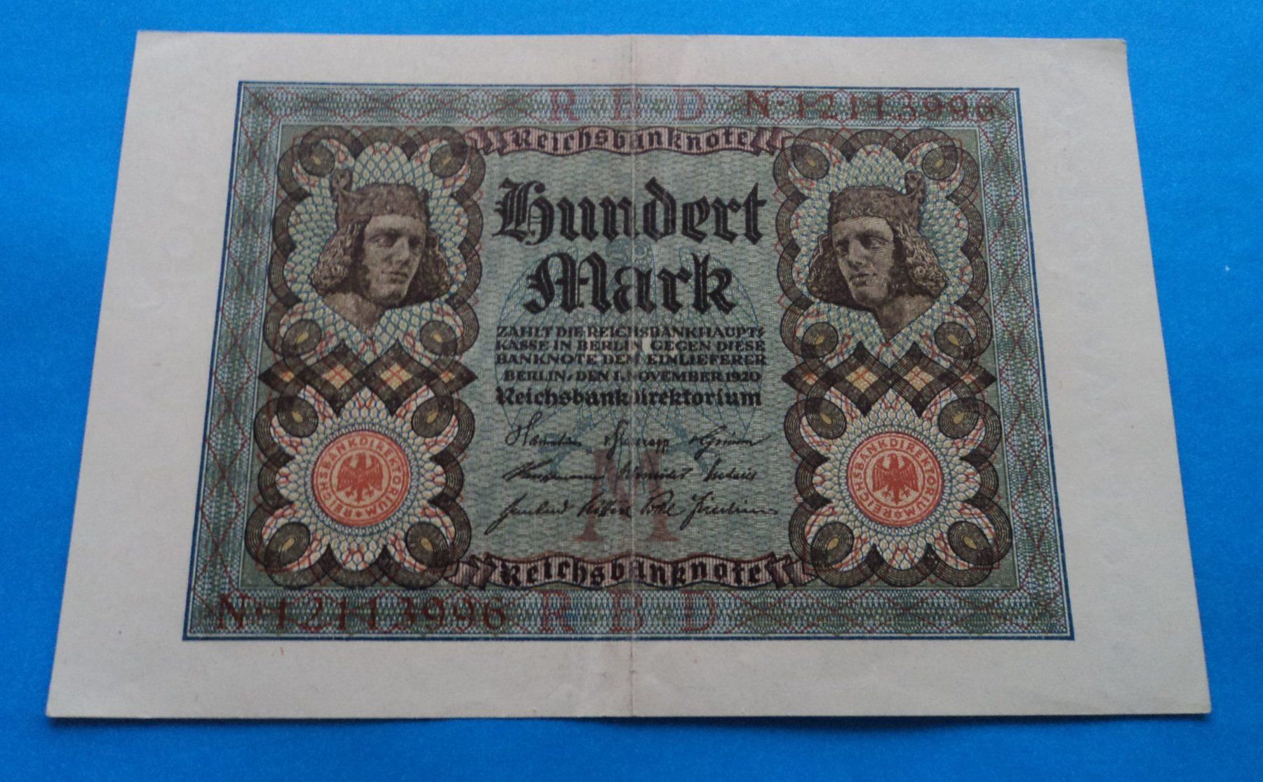 Banconote: Deutschland: 100 Mark 1920, SS – Usato da Basel venduto da maripas17