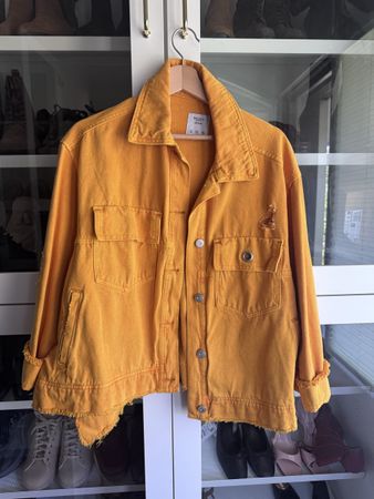 Bershka Jeansjacke Gelb Grösse XS 