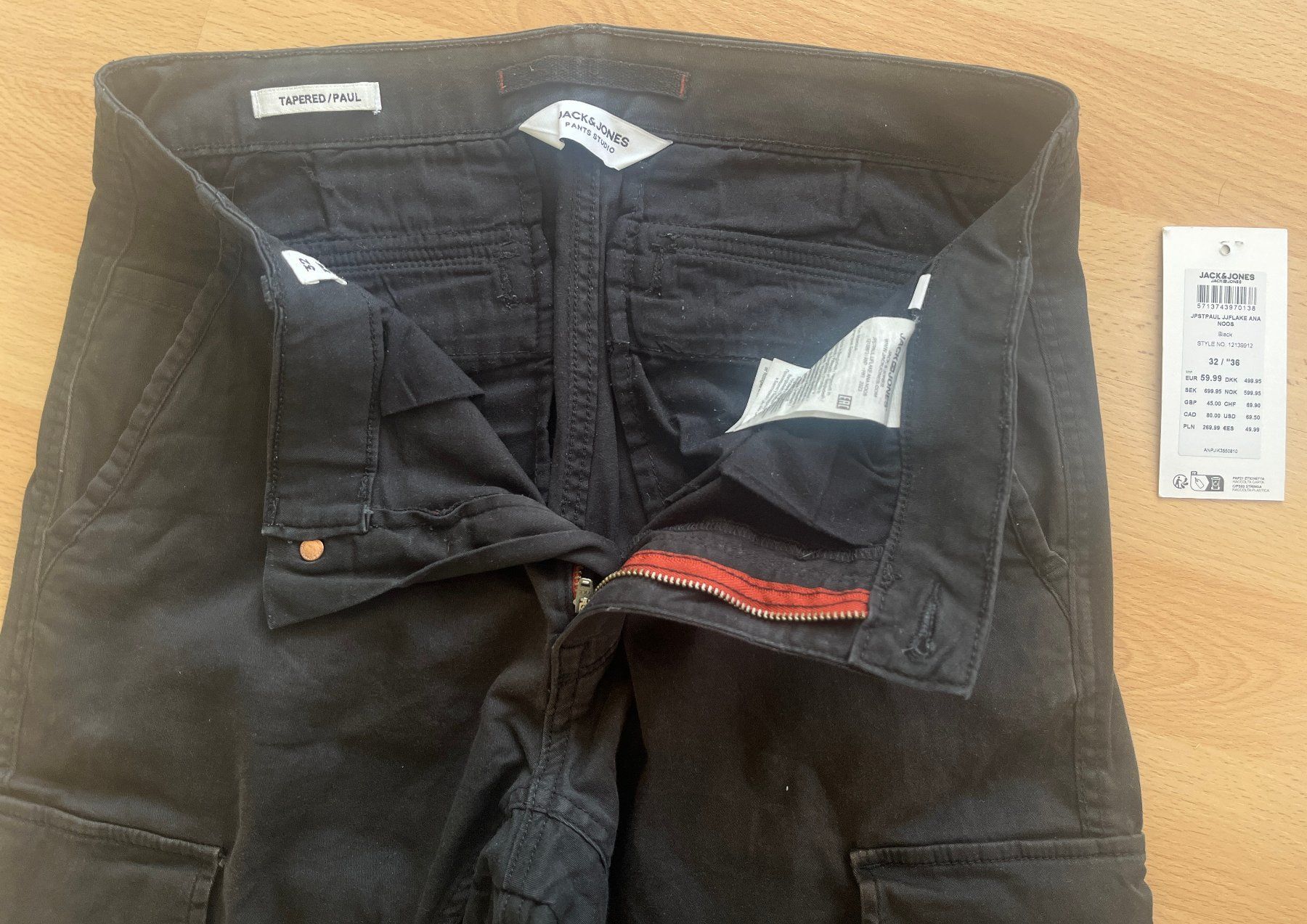 Jack & Jones Pantaloni: JACK&JONES, Cargohose, black, Gr. W32 L36 – Usato da Zürich venduto da fbsm 1
