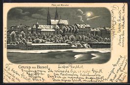 Mondschein-Lithographie Basel, Pfalz mit
