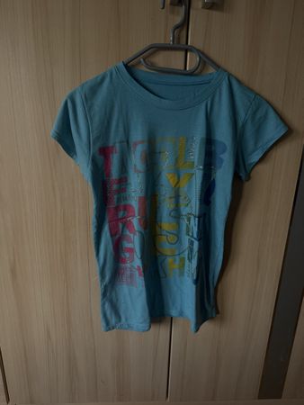 T-shirt bleu imprimé femme taille S bon état