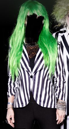 Halloween Beetle Juice Blazer/Leggings/Perücke/ KrawatteGr S