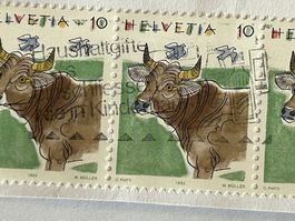 🐄 Briefmarken Kuh 1990 Sonderstempel ☠️ Kinder Warnung ⚠️