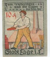 Notgeld "10 Pfennig. Lage (Lippe) 1921".