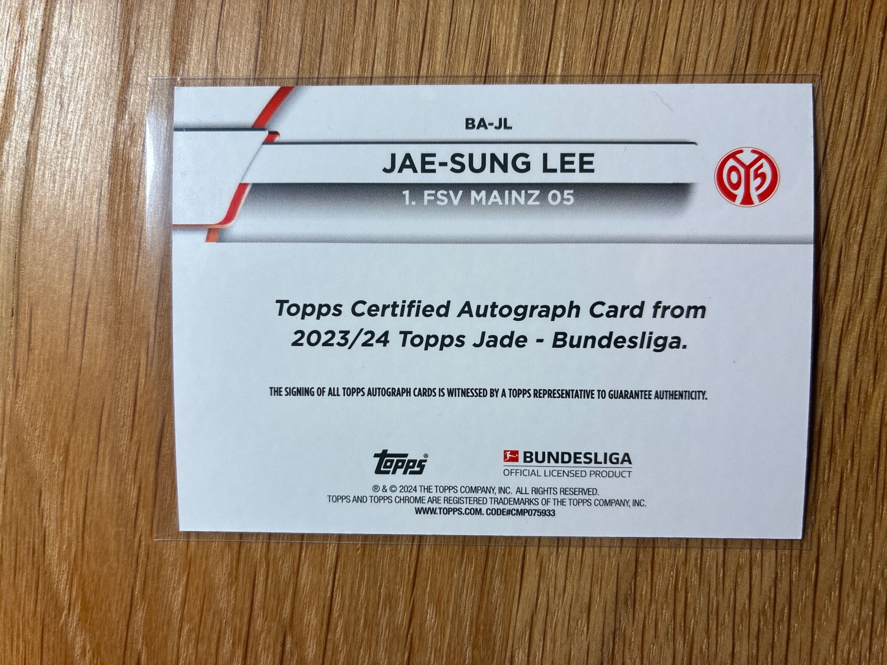 Topps Carte collezionabili: Topps Jade Jae-Sung Lee Mainz Autogramm – Usato da Wangenried venduto da Garagara 1