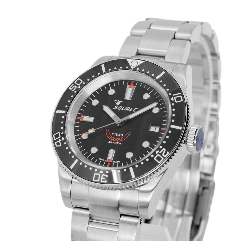 Squale Orologi: Squale Men's 1545BKBKC.AC 1545 Black Dial 30ATM Automatic – Nuovo e nell'imballaggio originale da Schindellegi venduto da harveystore 9