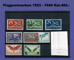 Flugpostmarken 1923 - 1940 mit Stempel Kat. 462.-