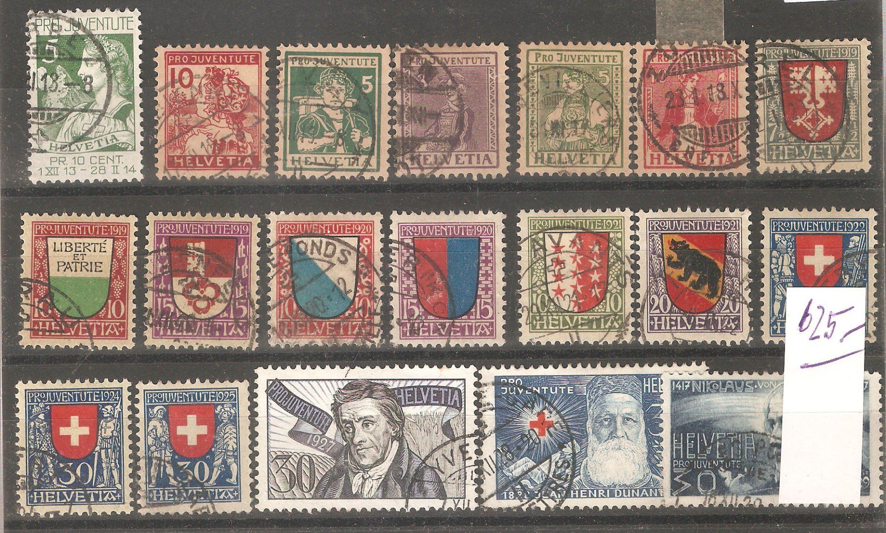 Tutti i francobolli: PJ Los gest. mit Luzernerli + J7 + J24 – Usato da Lausanne venduto da Whorvath