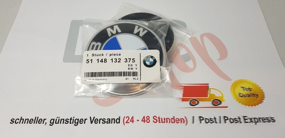 BMW Emblem Logo Selbstklebend für alle Modelle 2 Sück 82 mm 74 mm