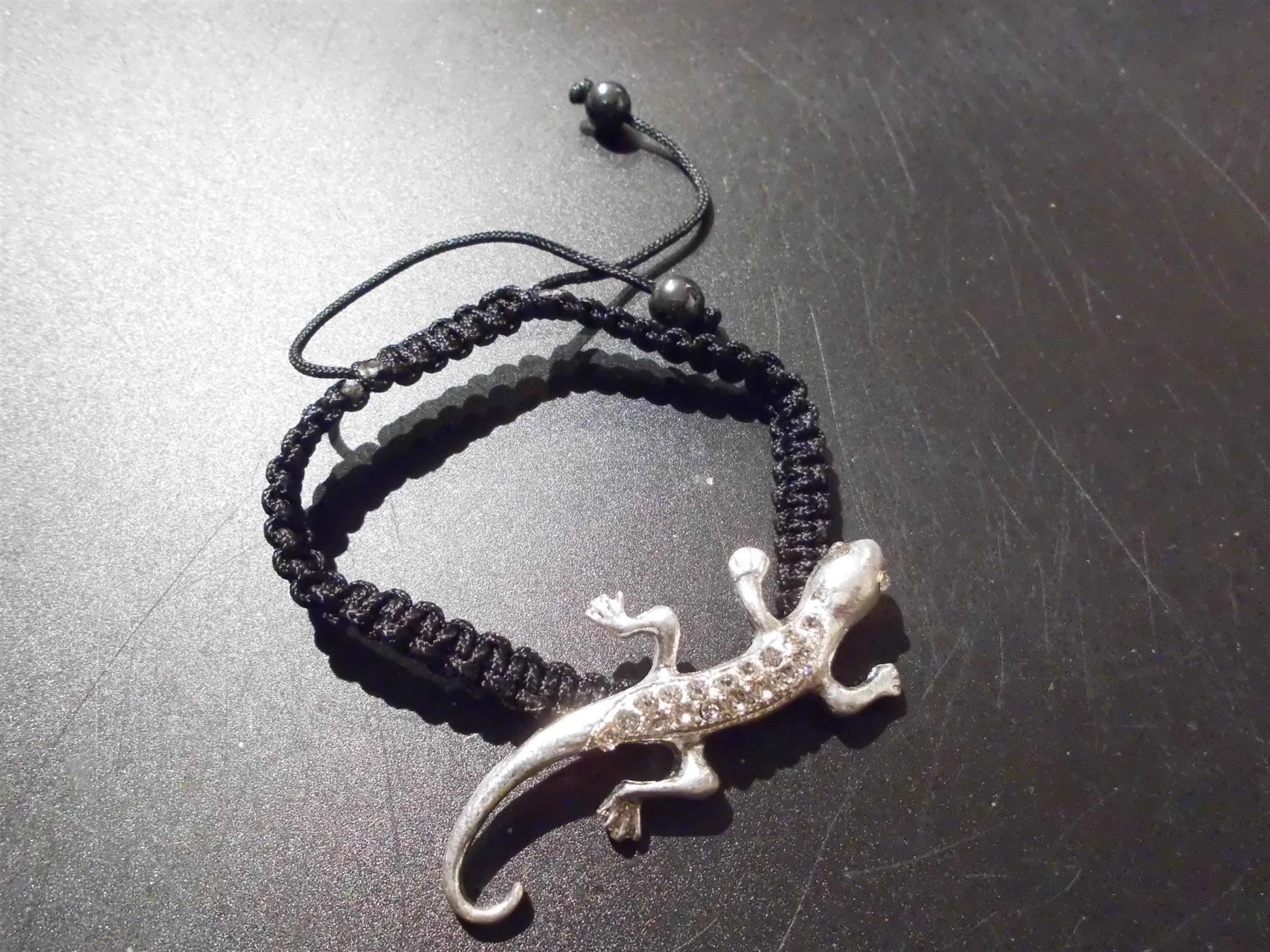 Bracciali & Braccialetti: Armband schwarz, Salamander silberfarbig – Nuovo e nell'imballaggio originale da Zürich venduto da abraxas1291