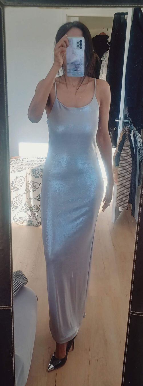 Pull&Bear Kleider: PULL & BEAR. Robe d'été argentée NEUVE Taille S (34/36) – Neu und originalverpackt aus La Chaux-de-Fonds von jen_h95m 2