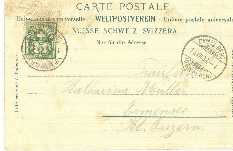 Cartoline postali: Engelberg - Kloster und der Titlis +1903 – Usato da Emmenbrücke venduto da teestube 1