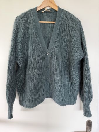 La Maille Sézane Strickjacke, XS, Petrol - Winter Must-have!