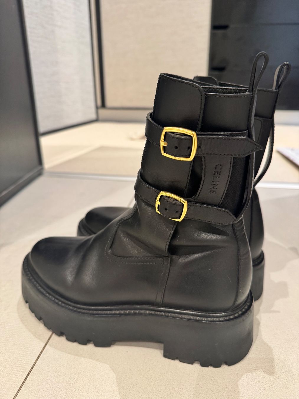 Celine Scarpe da donna: Bottes  Céline en cuir noir - Taille 36 – Usato da Genève venduto da bisounours23 3