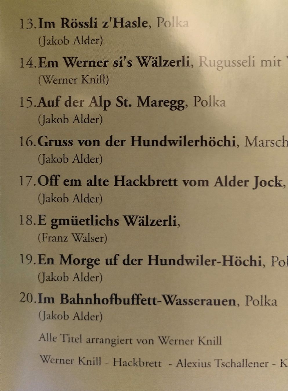 CDs: CD / Urchige Appenzeller Hackbrett-Tänze / Werner Knill – Gebraucht aus Bellach von JingleJerry 2