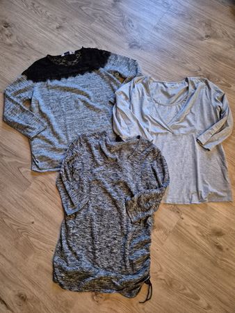 3 x Schwangerschaftsshirt/dünner Pulli Gr. L