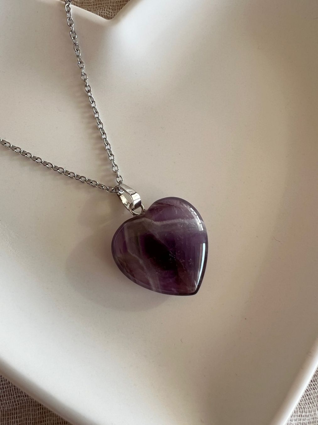 Ciondoli: Pendentif coeur en améthyste – Nuovo e nell'imballaggio originale da Pully venduto da sunaddict 2