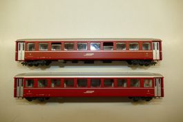 Bemo H0m: 2xRhB 2.Kl. Personenwagen B