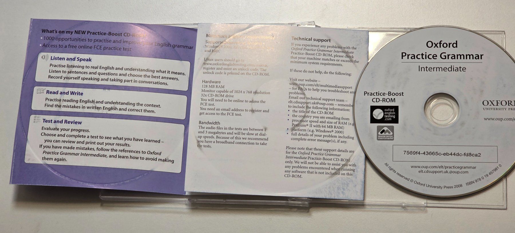 Libri: CD-Rom Oxford Practice Grammar English Intermediate Boost – Usato da Dürnten venduto da Bachtelsurfer 3