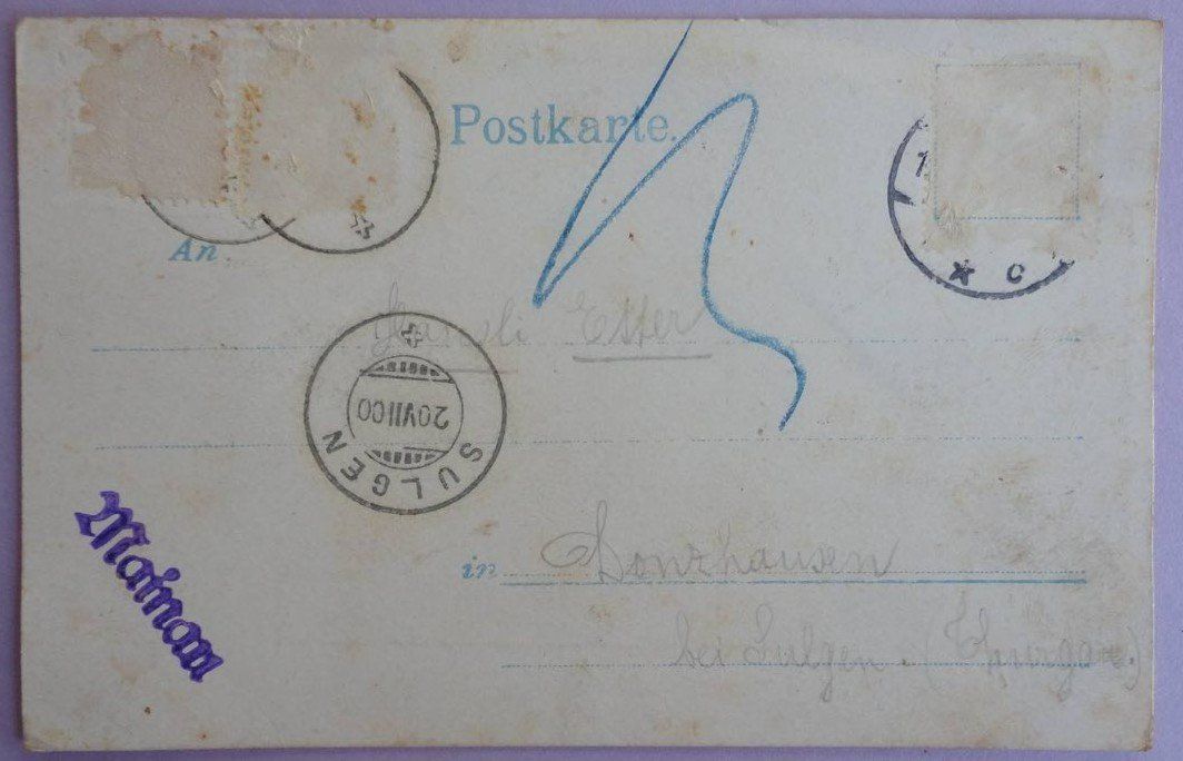 Cartoline postali: Schloss Mainau, Schlosshof mit Kirche – Difettoso da Fétigny venduto da Billy2miny 1