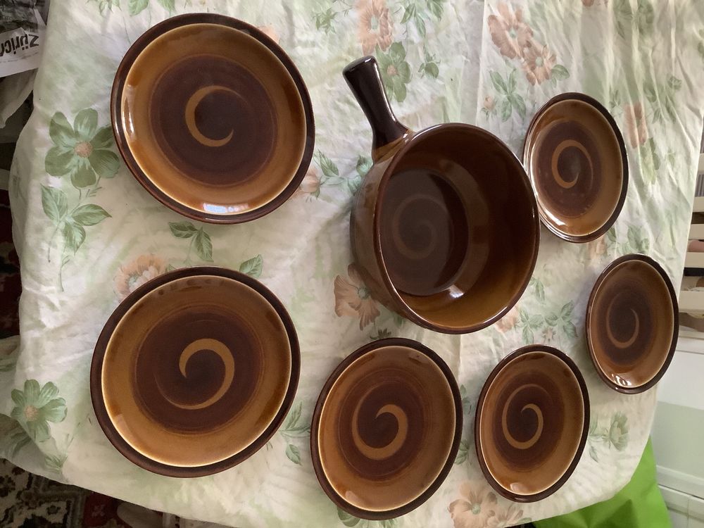 Käsefondue Caquelon mit 6 Teller | Kaufen auf Ricardo