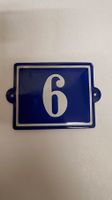 Hausnummer 6 oder 9 Emaille-Schild blau weiss