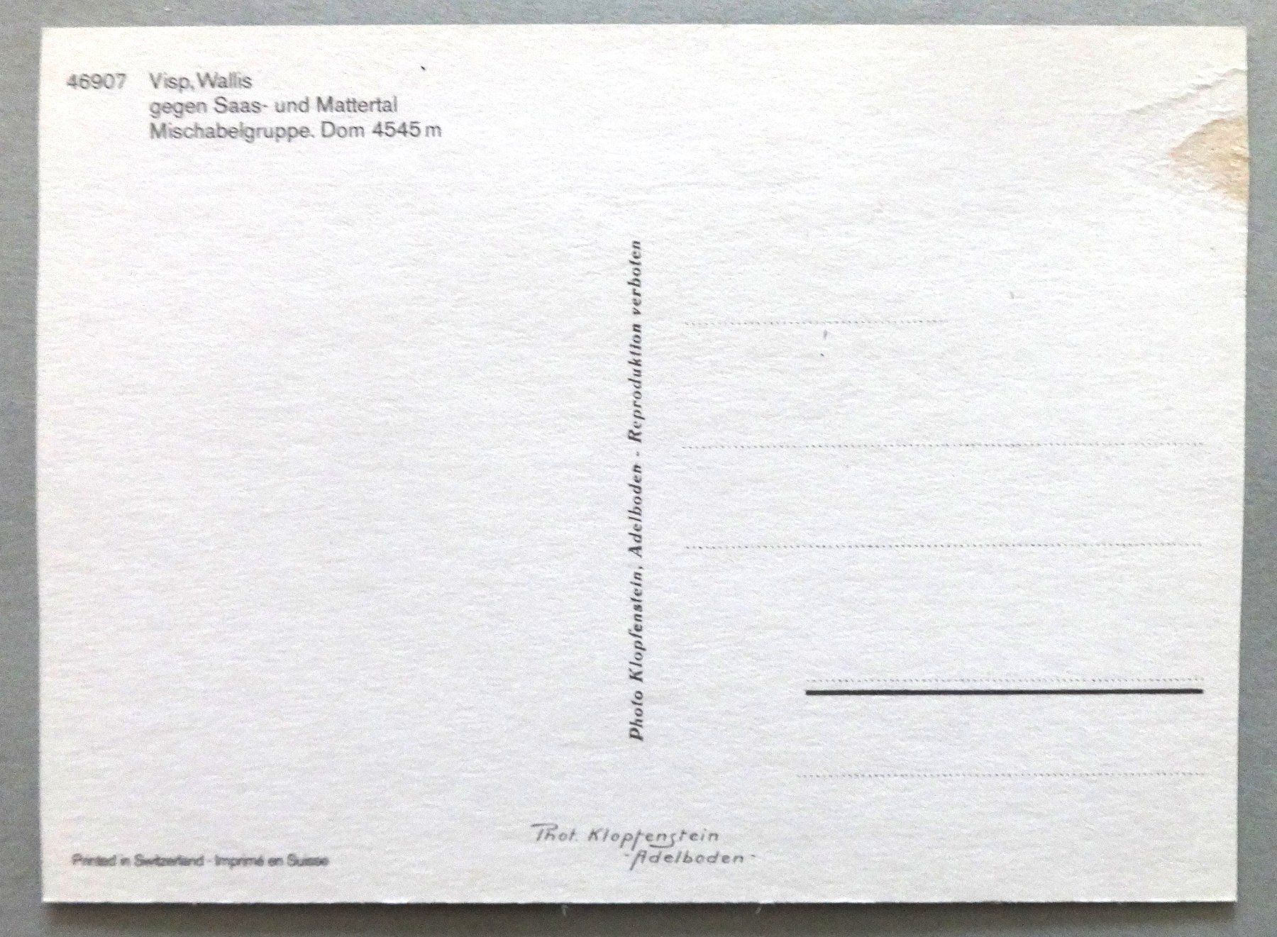 Cartes postales: Visp, Wallis – Défectueux à Fétigny par Billy2miny 1