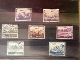 Schweiz - Flugpostmarken 1941 o - ZNr F27-F34 ohne F33