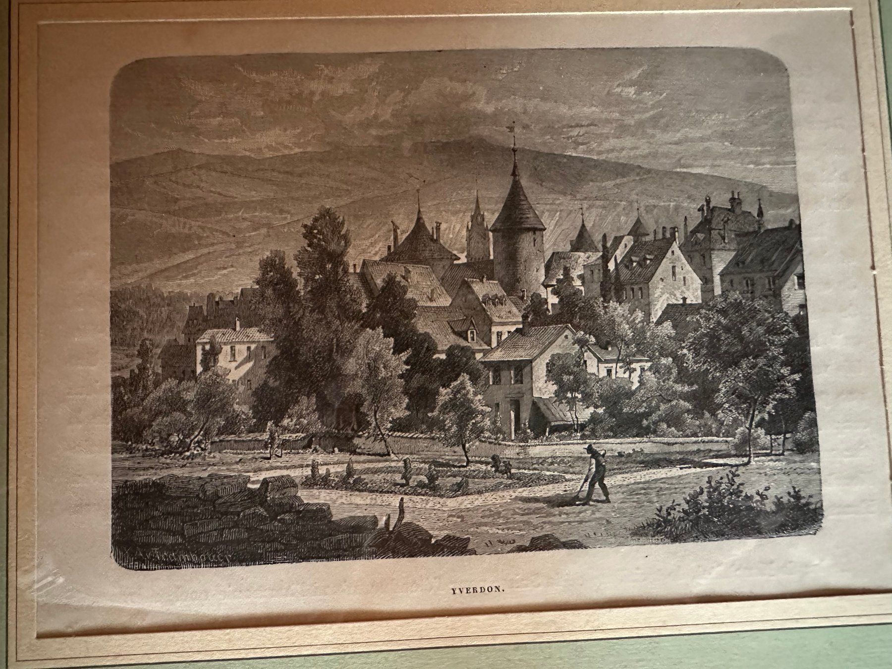 Gemälde: Cadre doré avec motif Yverdon – Gebraucht aus Ste-Croix von BuffetSC 2