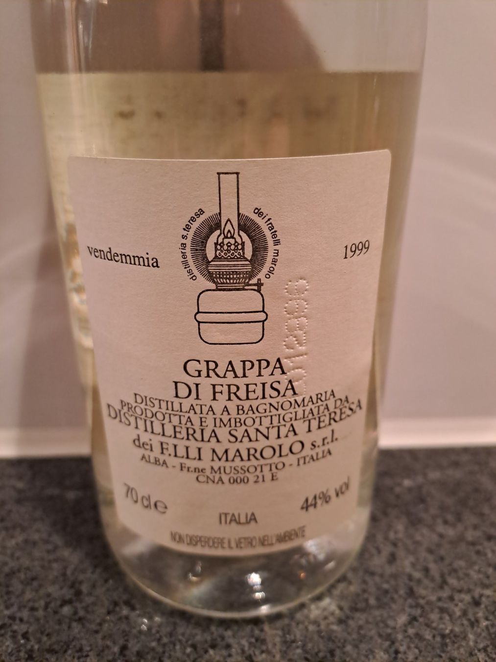 Bevande alcoliche: 1999 Marolo Grappa di Freisa Vendemmia 1999 – Nuovo e nell'imballaggio originale da Elsau venduto da Kellerraeumung 4