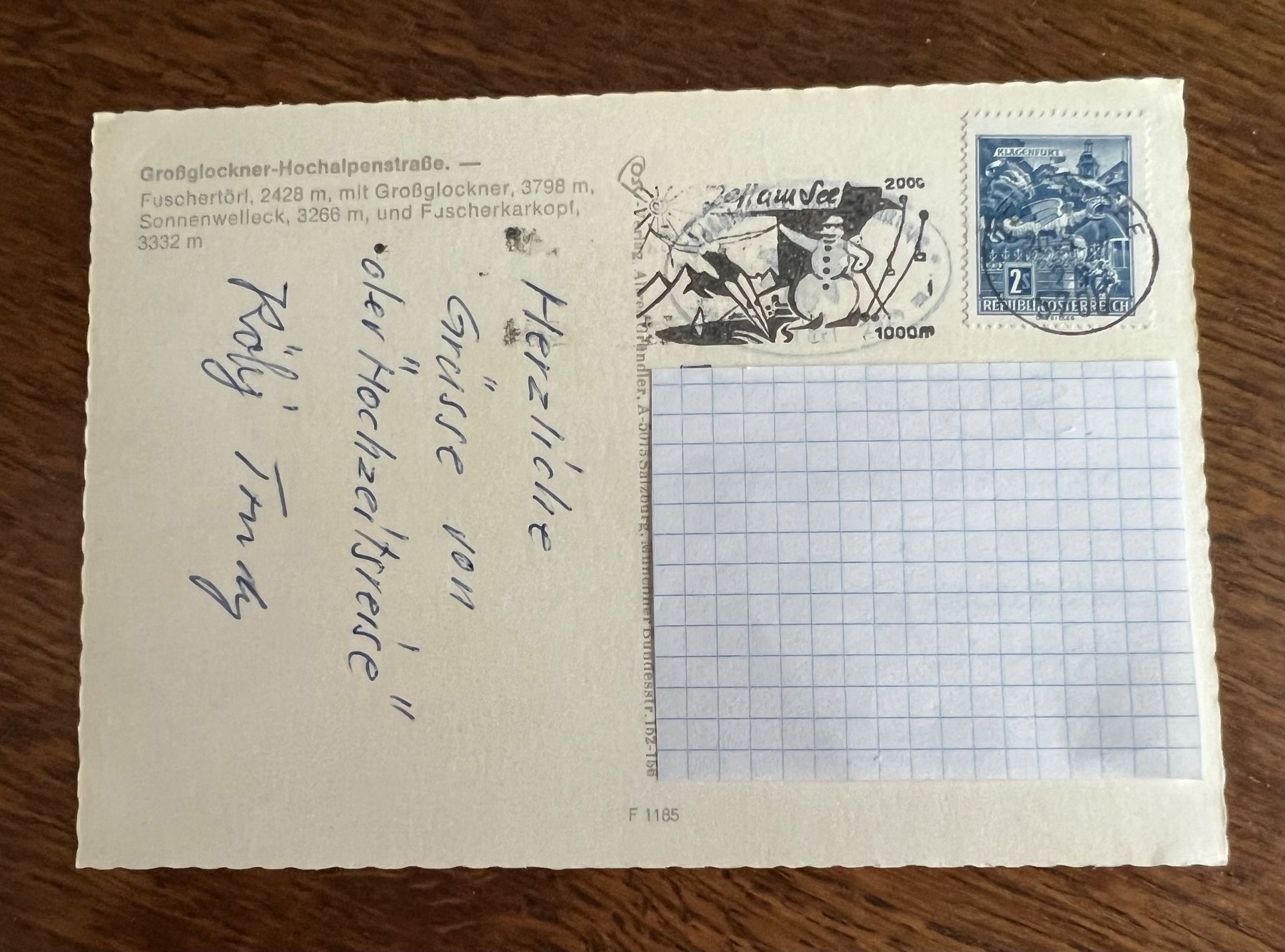 Cartoline postali: Postkarte Grossglockner Hochalpenstrasse – Usato da Grueningen venduto da ant_qb8l 1