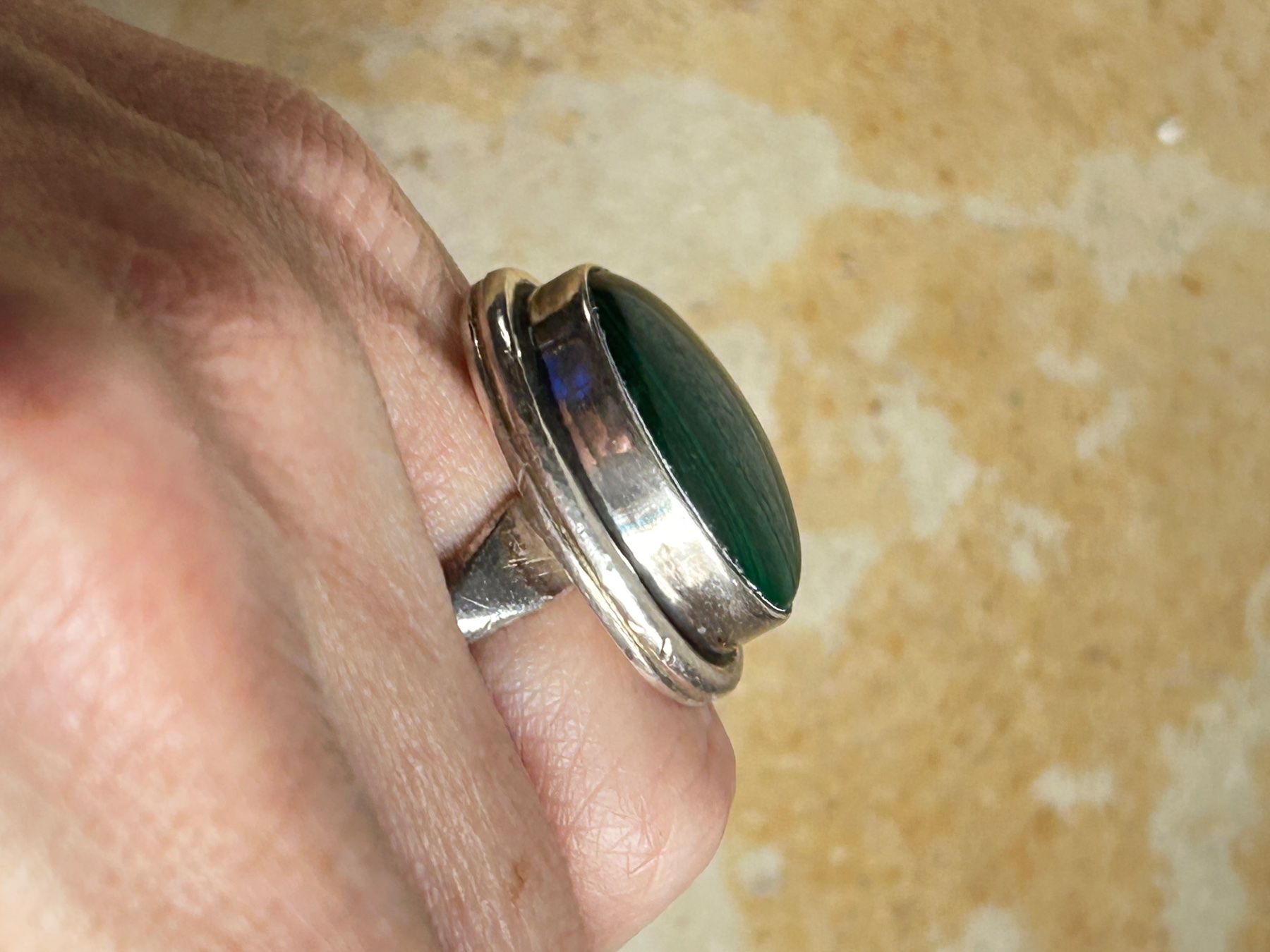 Ringe: Vintage Silber Ring Malachit Stein (gr.51) – Gebraucht aus Laufen von belleskulptur 2