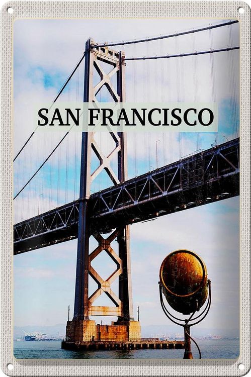Blechschild Reise 30x20cm San Francisco Earl Warren Building Gericht
